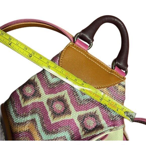 Cirque Du Soleil Faux Leather/Cloth Triangular Sling Bag Converts to Backpack - Picture 6 of 8